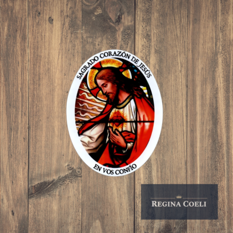 STICKER SAGRADO CORAZÓN DE JESÚS (Ovalado)