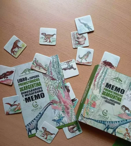 MEMO PREHISTÓRICOS LA ARGENTINA + LIBRO DE DINOSAURIOS y MEGAFAUNA - Imagen 2