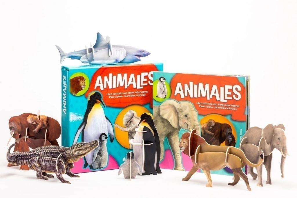 ANIMALES. Libro + 6 formas 3D - Imagen 2