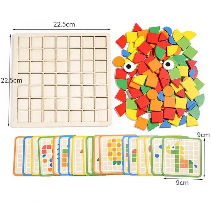 MOSAICOS GEOMÉTRICOS DE MADERA MONTESSORI - Juego de Patrones (120 piezas) - Imagen 4